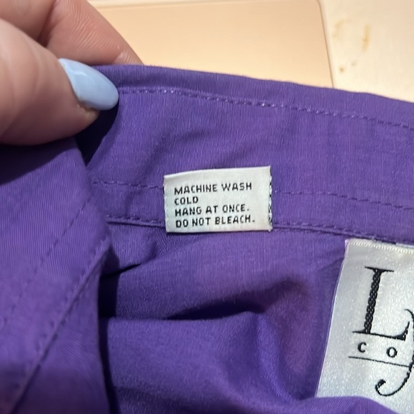 Lysa Jane Collection Button Up Down Shirt Hat Appliques XL Women's Purple Cotton - Picture 5 of 6